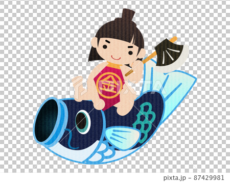 金太郎騎在鯉魚上的插圖(有質感) 金太郎騎在鯉魚上的插圖(有質感) 87429981