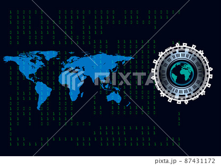 graphics design Hitech circuit cog style connect technology network communication vector illustration 87431172