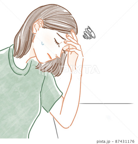 頭痛の女性のイラスト 87431176
