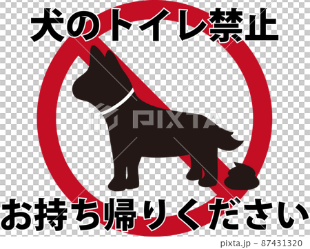 Dog toilet prohibited with letters 87431320