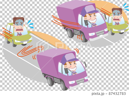 交通安全＜トラックのあおり運転・蛇行運転・幅寄せ（ビジネスマン）＞ 87432783