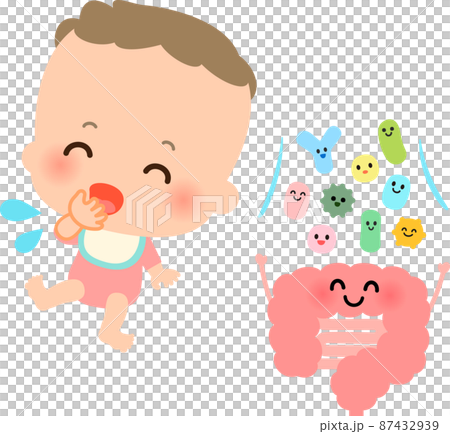 細菌を体内に取り込み腸内環境を作る赤ちゃん 87432939
