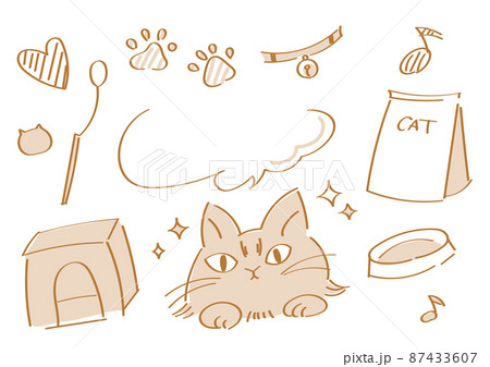 猫　ペット用品のイラスト 87433607