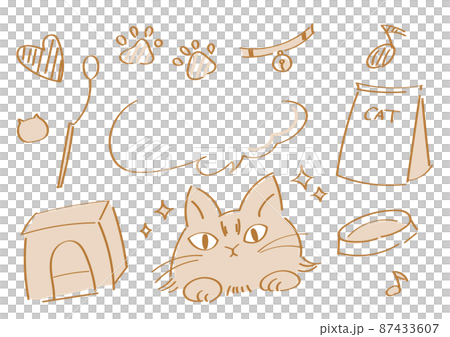 猫　ペット用品のイラスト 87433607