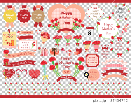 母の日の素材セット 2022 母の日の素材セット 2022 87434742