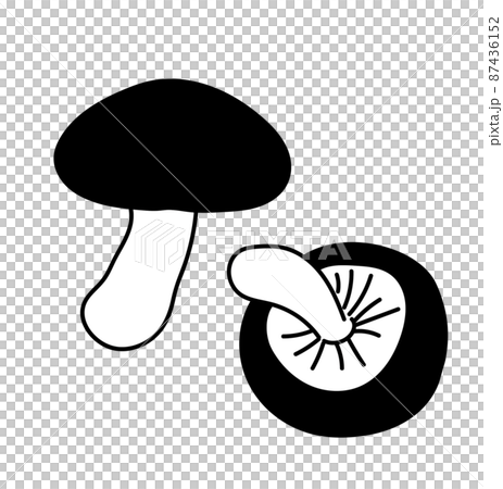 單色黑白插圖香菇 87436152