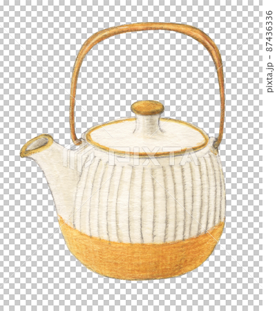 急須　ティーポット　手描き 87436336