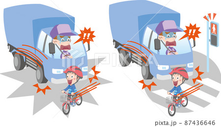 交通安全＜人身事故・子供（自転車）とトラックドライバー＞ 87436646