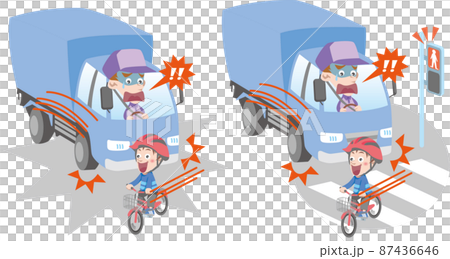 交通安全＜人身事故・子供（自転車）とトラックドライバー＞ 87436646