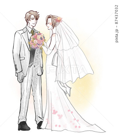 結婚式を挙げる男女カップル 結婚式を挙げる男女カップル 87437032
