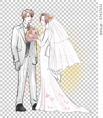 結婚式を挙げる男女カップル 結婚式を挙げる男女カップル 87437032