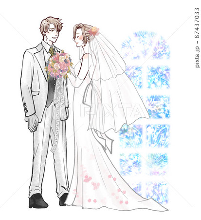 結婚式を挙げる男女カップル 結婚式を挙げる男女カップル 87437033