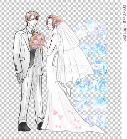 結婚式を挙げる男女カップル 結婚式を挙げる男女カップル 87437033
