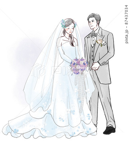 結婚式を挙げる男女カップル 87437034