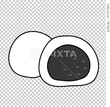 大福的單色插圖黑白 87437061