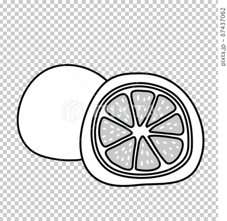 大福單色插圖黑白水果大福 87437062