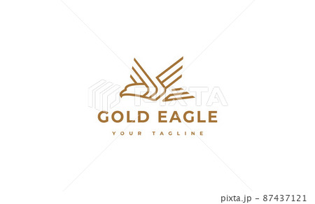 Eagle Logo Line Badge Design 87437121