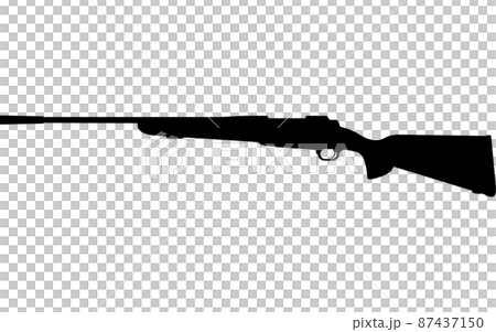 戦争やサバゲーのイメージ、ライフル銃のシルエット 87437150