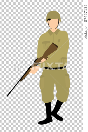 Male soldier with a rifle underneath, war and airsoft 87437153