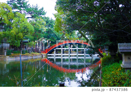 住吉大社の太鼓橋 住吉大社の太鼓橋 87437386