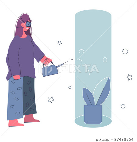 Metaverse Digital Virtual Reality Technology of a woman with glasses 87438554