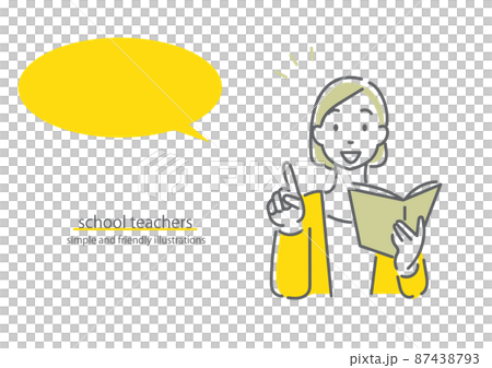 A female teacher who teaches with a textbook Simple and stylish line art illustration A female teacher who teaches with a textbook Simple and stylish line art illustration 87438793