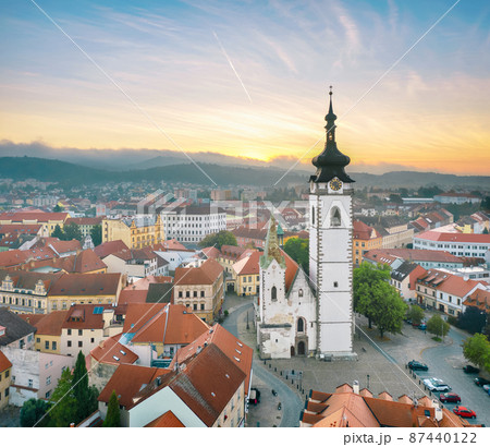 Aerial view of Pisek, Czechia 87440122