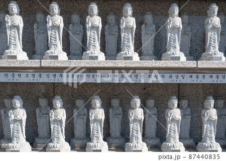 Buddhist sculptures at Bongeunsa Buddhist Temple in Gangnam in Seoul South Korea 87440835