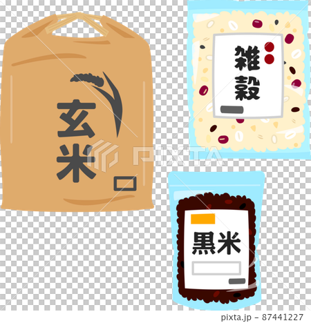Brown rice in a bag, millet, black rice Brown rice in a bag, millet, black rice 87441227