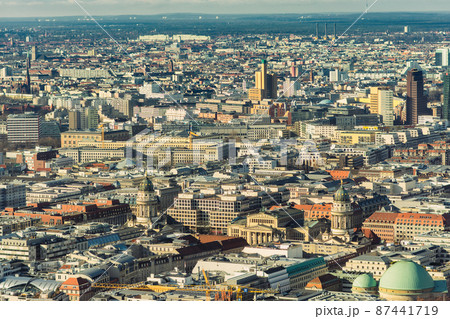 Berlin cityscape, view from the TV tower Berliner Fernsehturm Berlin cityscape, view from the TV tower Berliner Fernsehturm 87441719