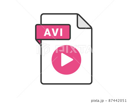 AVIの拡張子ファイルのアイコンイラスト AVIの拡張子ファイルのアイコンイラスト 87442051
