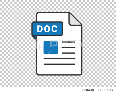 DOC extension file icon illustration DOC extension file icon illustration 87442055