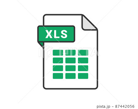 XLSの拡張子ファイルのアイコンイラスト 87442056