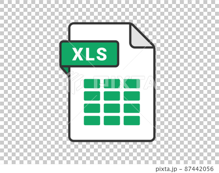 XLSの拡張子ファイルのアイコンイラスト 87442056