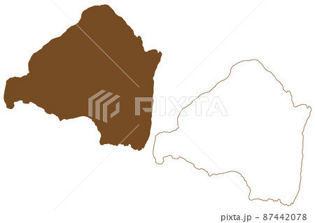 Hulloya island (Kingdom of Norway) map vector illustration, scribble sketch Ulli map 87442078