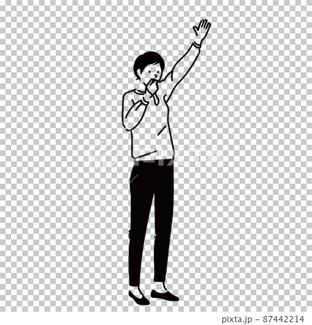 イラストベクター　オフィス　女性　審判　アウト　ストライク 87442214