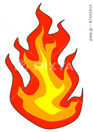 メラメラと炎が燃える火の玉のイラスト 87442913