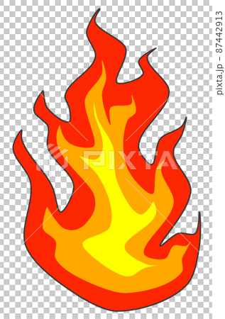 メラメラと炎が燃える火の玉のイラスト 87442913