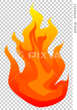 メラメラと炎が燃える火の玉のイラストのイラスト素材