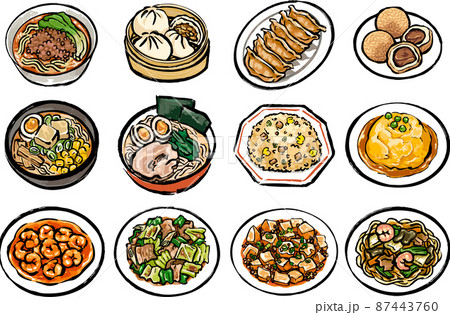中華料理　イラストセット 87443760