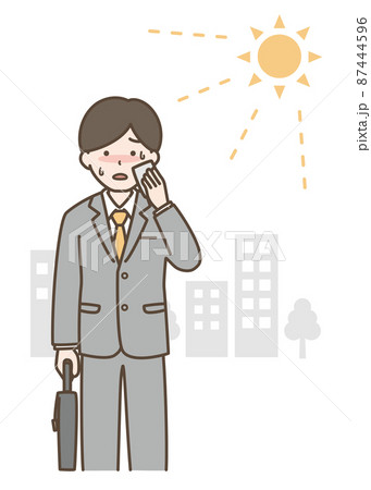 汗をかいている男性 87444596