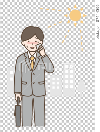 汗をかいている男性 87444596