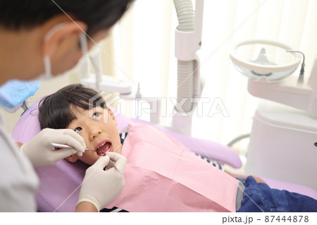 小児歯科（歯医者と子供） 87444878