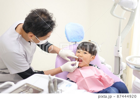 小児歯科（歯医者と子供） 87444920