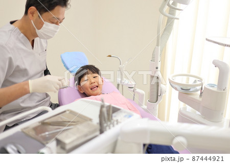 小児歯科（歯医者と子供） 87444921
