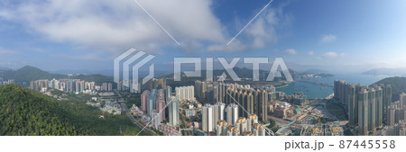 Aerial view of Hong Kong City, Tseung Kwan O 27 Feb 2022 87445558
