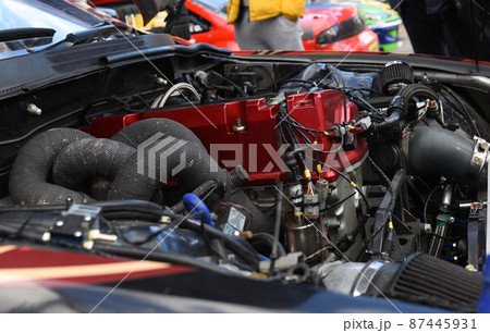 Sports car engine with turbine. 87445931