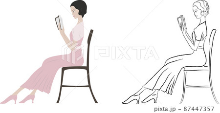 本を読む女性 87447357