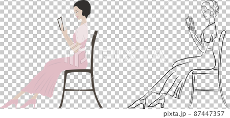 本を読む女性 87447357