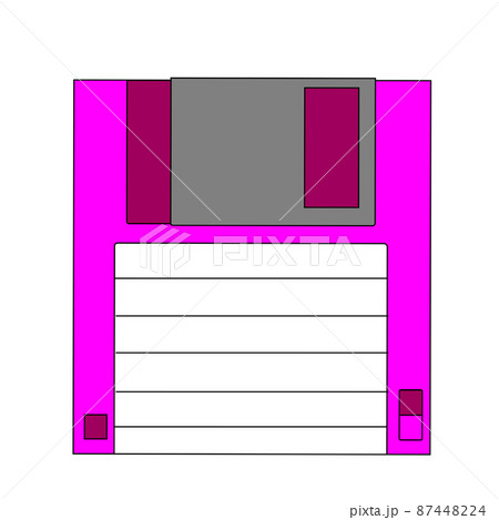 Three-inch floppy disk on a white background. Three-inch floppy disk on a white background. 87448224